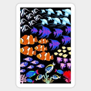 REEF FISH SCHOOL TIME DESIGN Sticker